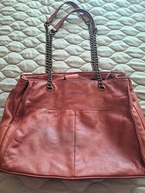 American Leather Co. Shoulder Tote with Chain Straps